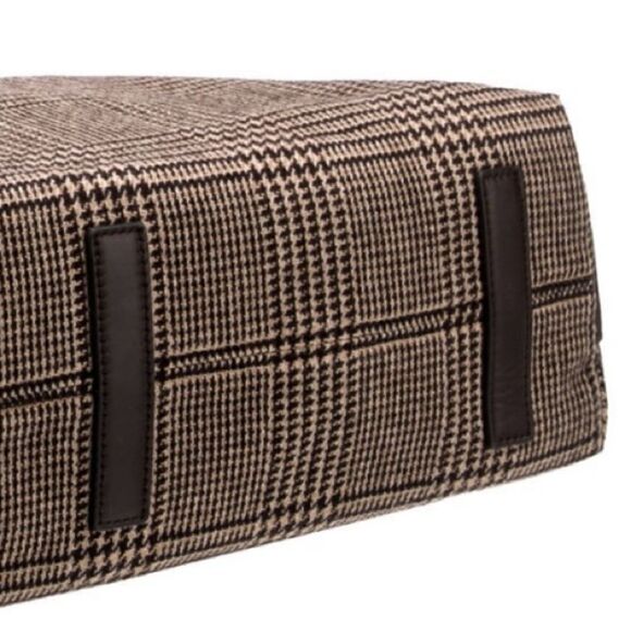 Ralph Lauren Collection *Fall '21 Lambswool Calfskin Trim Glenn-plaid Bridle Bag - Picture 11 of 16